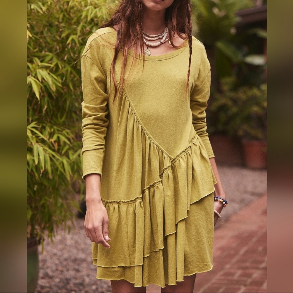 Free people beach green tunic ,sizeM